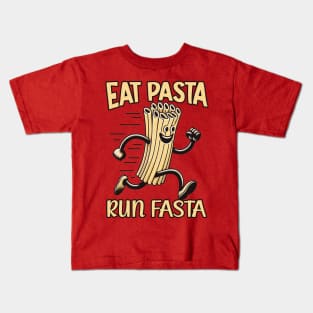 eat pasta run fasta Kids T-Shirt